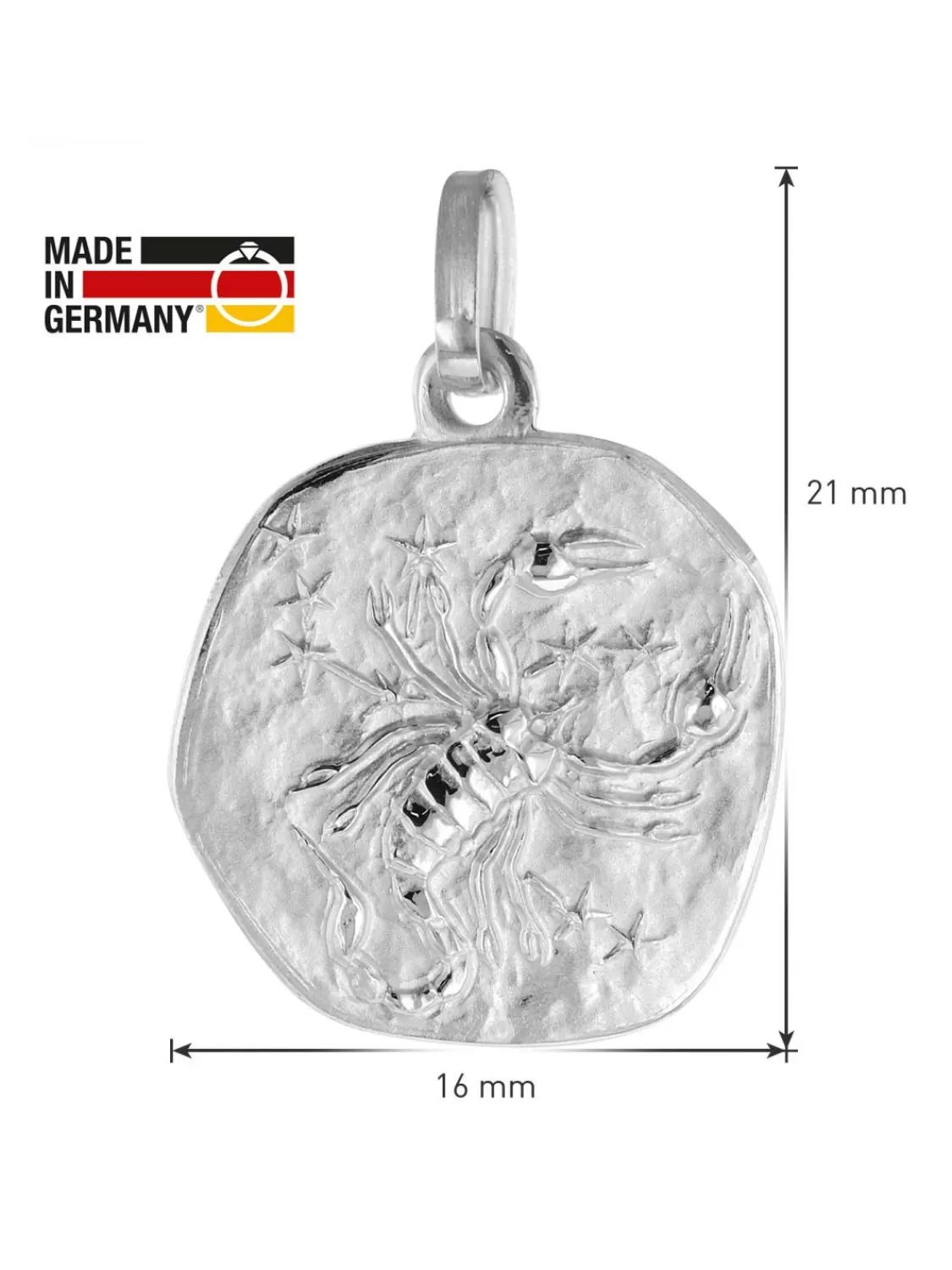 trendor Sternzeichen Skorpion 333 Weisgold O 16 Mm | Herrenschmuck