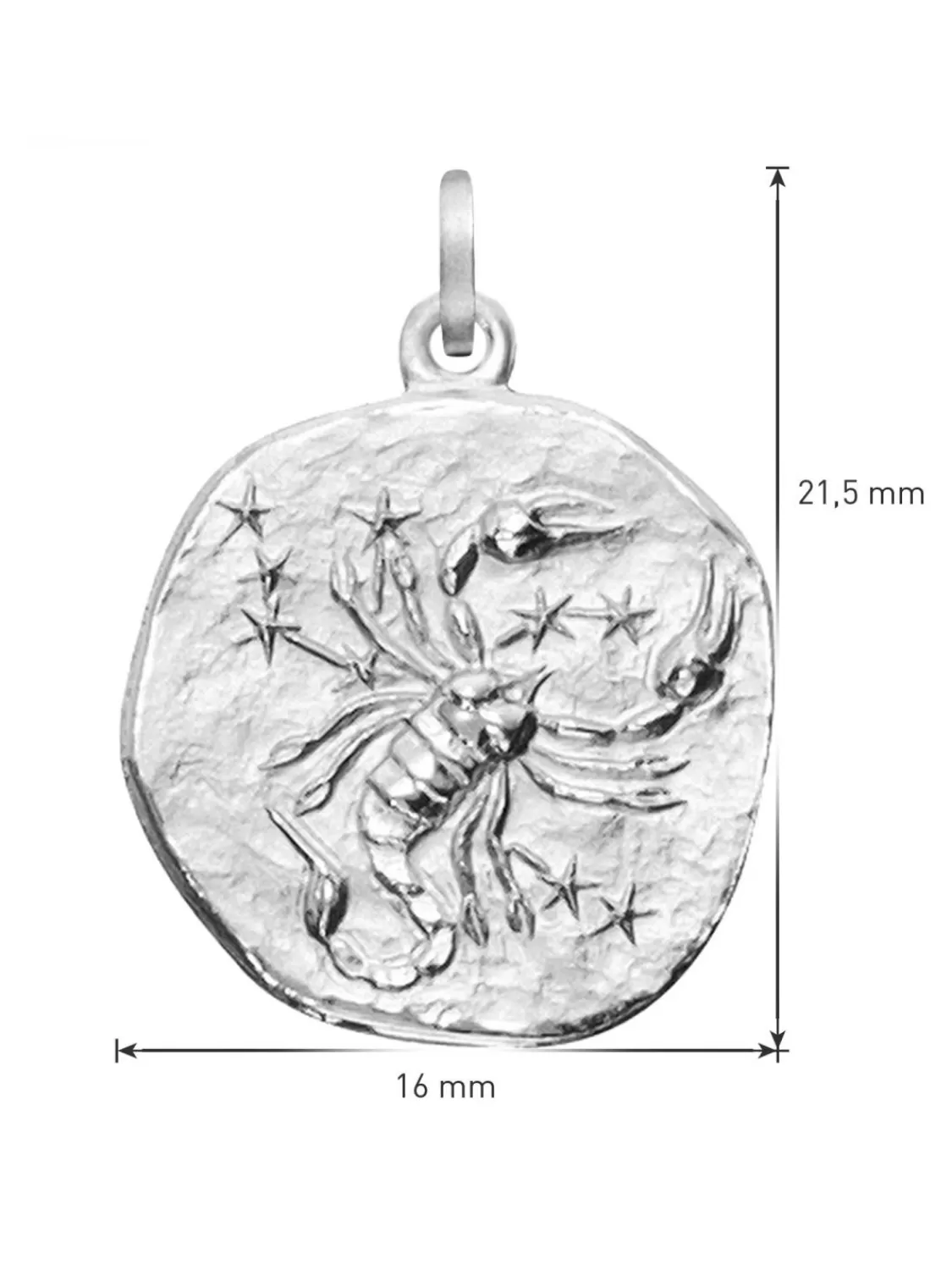 trendor Sternzeichen Skorpion Mit Halskette 925 Silber O 16 Mm | Herrenschmuck