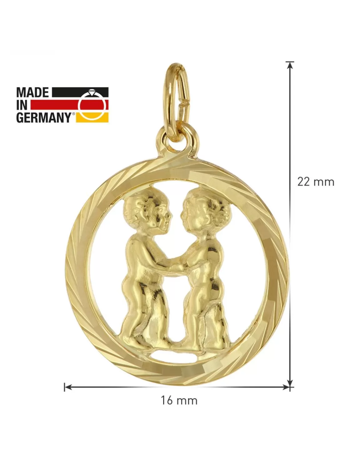 trendor Sternzeichen Zwilling 333 Gold Anhanger O 16 Mm | Herrenschmuck