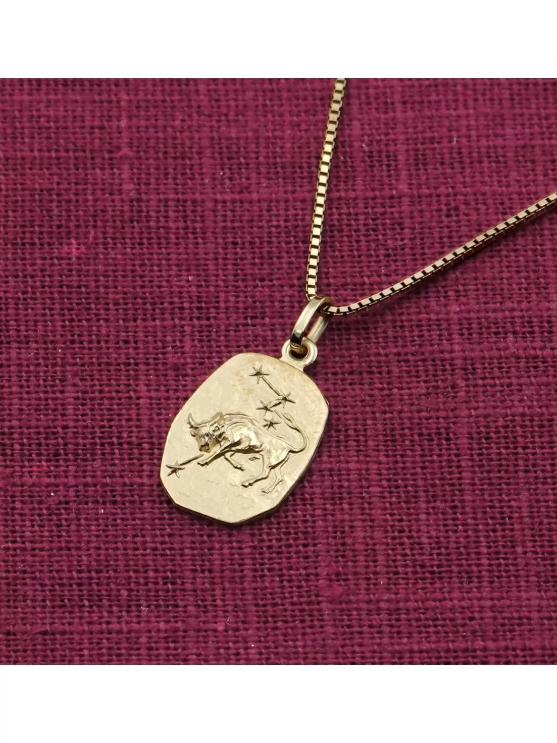 trendor Stier Sternzeichen Gold 333 / 8K Mit Vergoldeter Silberkette | Herrenschmuck