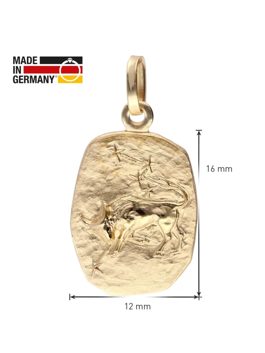 trendor Stier Sternzeichen Gold 333 / 8K Mit Vergoldeter Silberkette | Herrenschmuck