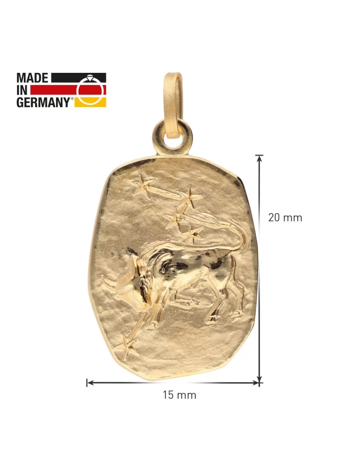 trendor Stier Sternzeichen Gold 333 / 8K Mit Vergoldeter Silberkette | Herrenschmuck