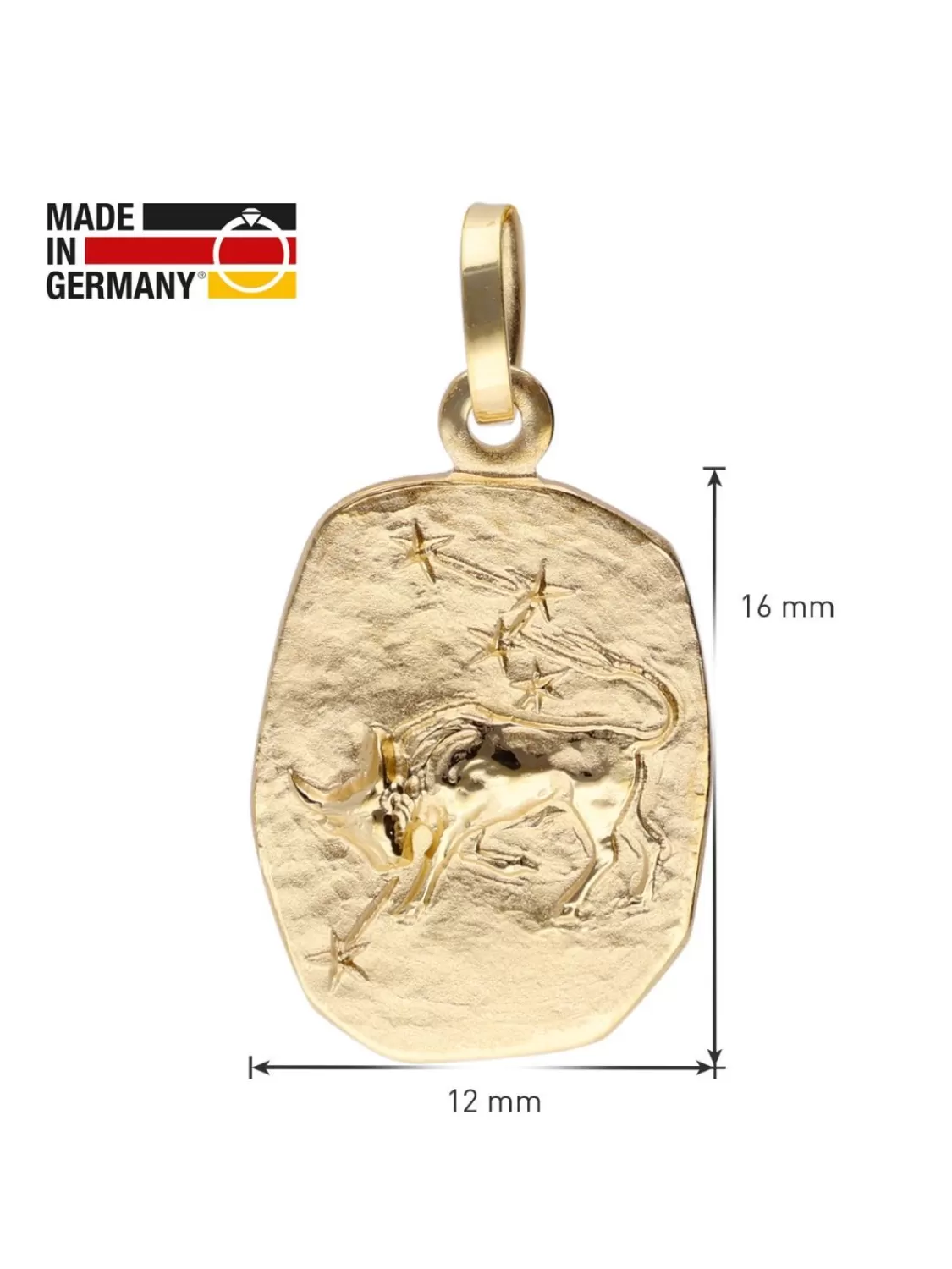 trendor Stier Sternzeichen Gold 585 / 14K Mit Vergoldeter Silberkette | Herrenschmuck