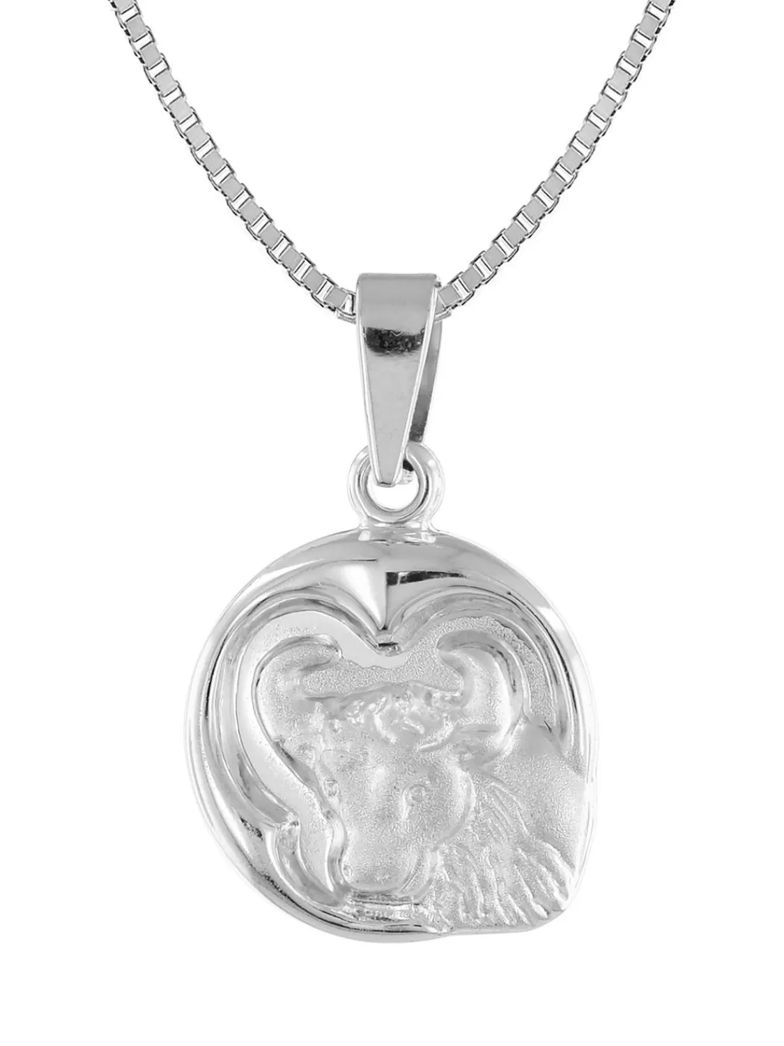 trendor Stier Sternzeichen Mit Halskette 925 Silber O 15 Mm | Kinderschmuck
