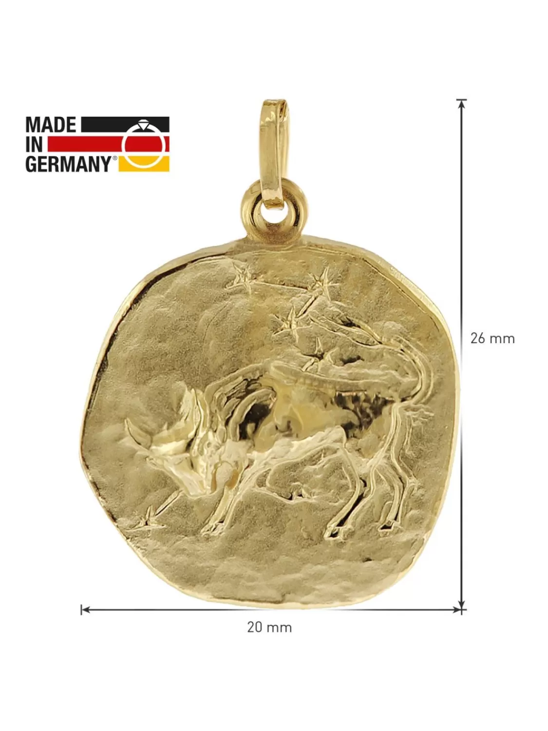 trendor Stier Sternzeichen O 20 Mm Mit 333/8K Goldkette Fur Herren | Herrenschmuck