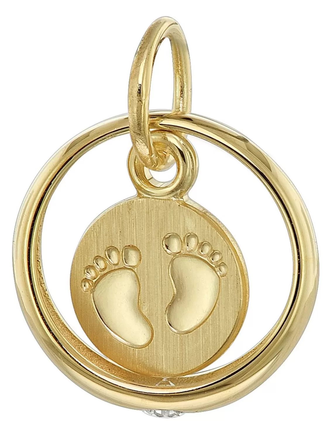 trendor Taufring Anhanger Mit Baby-Fusabdruck 333 Gold (8 Karat) | Kinderschmuck