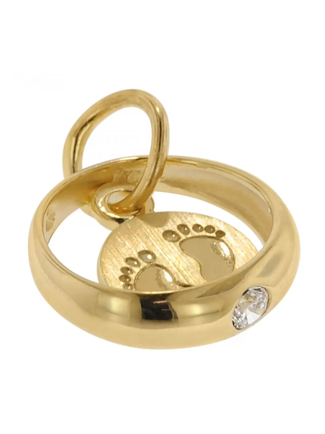 trendor Taufring Anhanger Mit Baby-Fusabdruck 333 Gold (8 Karat) | Kinderschmuck