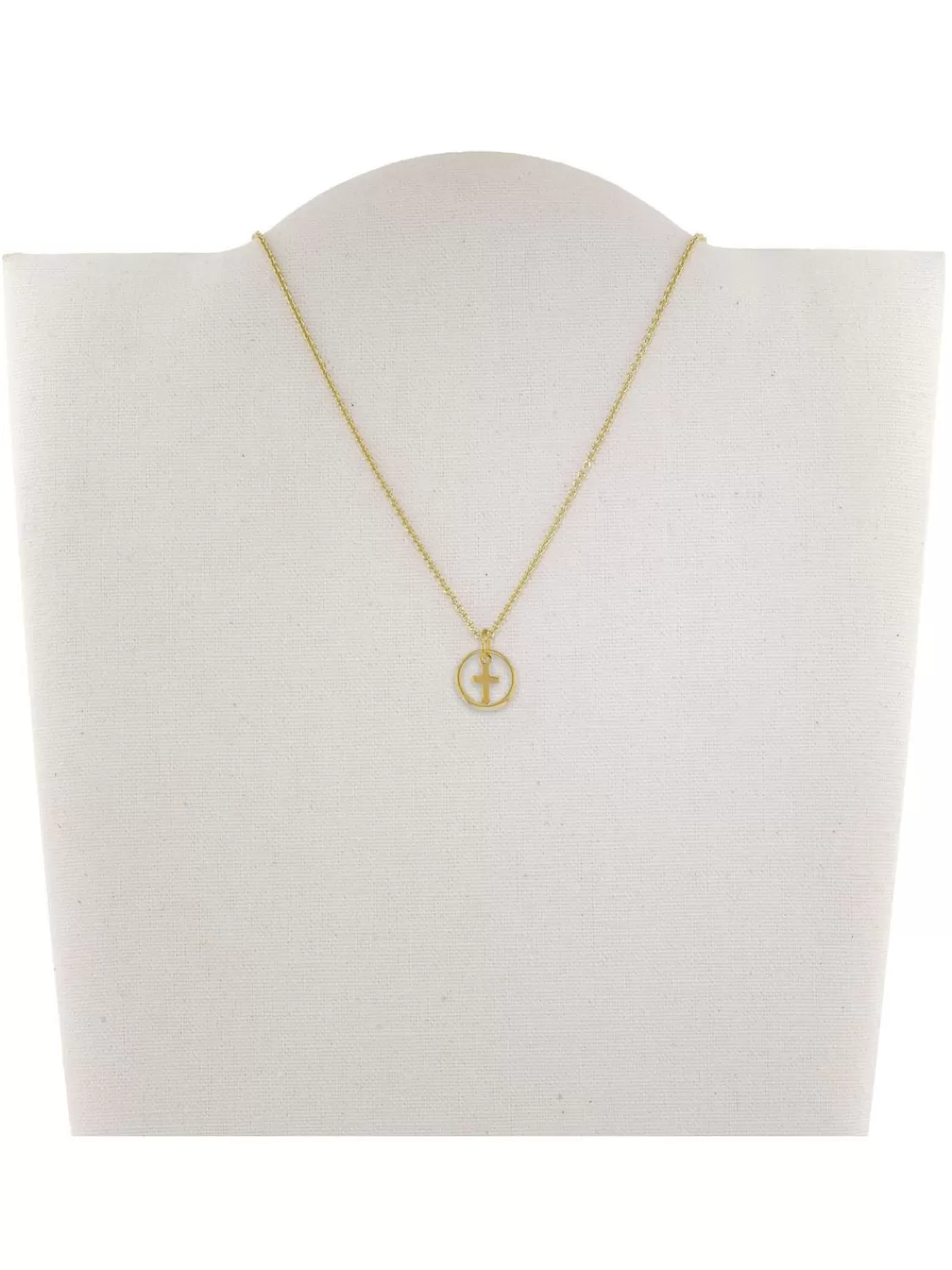 trendor Taufring Anhanger Mit Kreuz Gold 333 + Vergoldete Silberkette | Damenschmuck