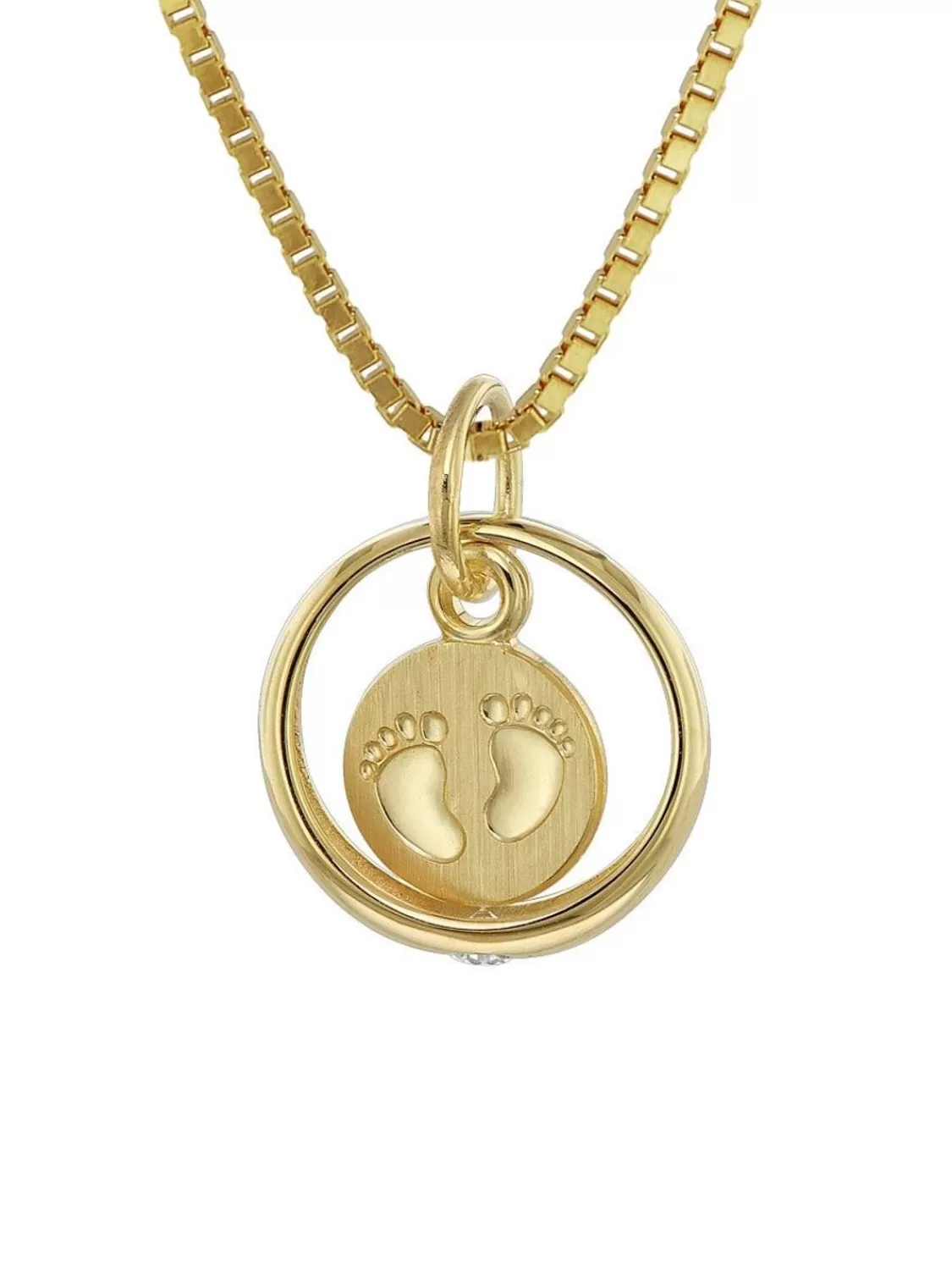 trendor Taufring Babyfuse Gold 585 / 14 Karat Mit Vergoldeter Kette | Kinderschmuck