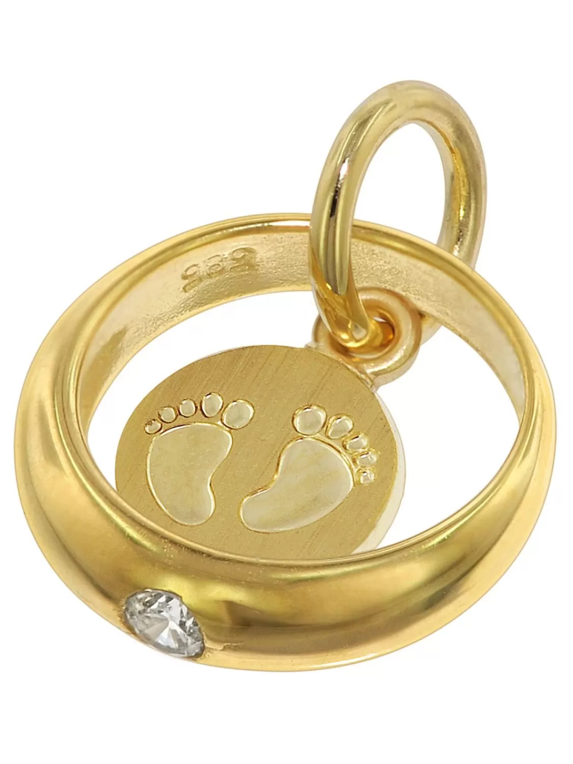trendor Taufring Babyfuse Gold 585 / 14 Karat Mit Vergoldeter Kette | Kinderschmuck