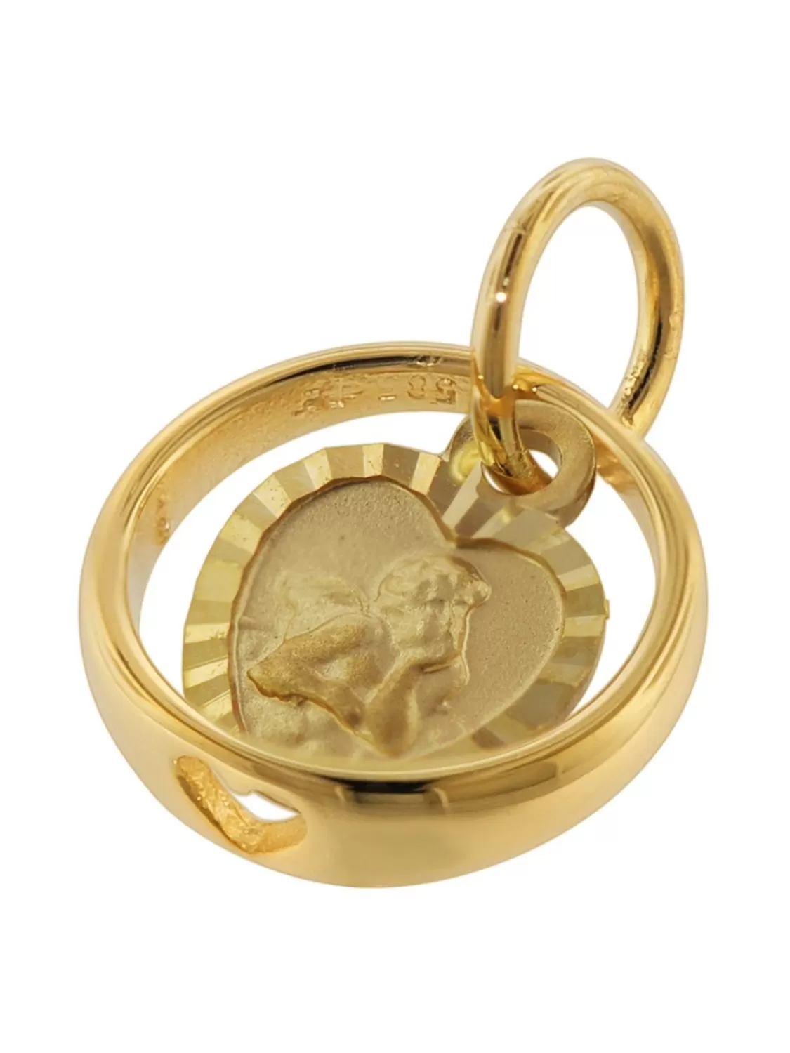 trendor Taufring Mit Engel-Herz Gold 585 / 14K Mit Plattierter Halskette | Kinderschmuck