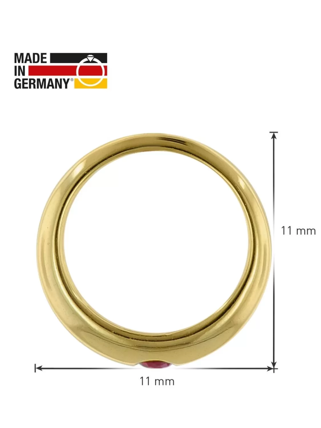 trendor Taufring Mit Rubin Gold 585 / 14 Karat Mit Plattierter Kette | Kinderschmuck