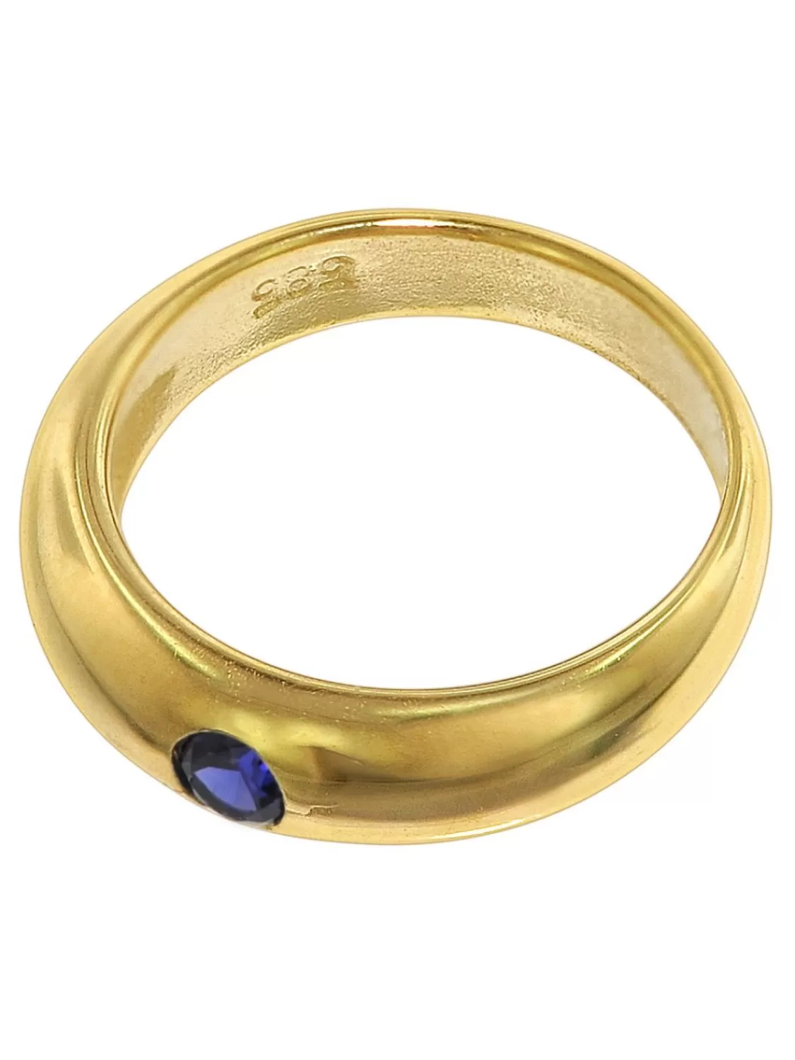 trendor Taufring Mit Saphir Gold 585 An Goldplattierter Kette 40/38 Cm | Kinderschmuck