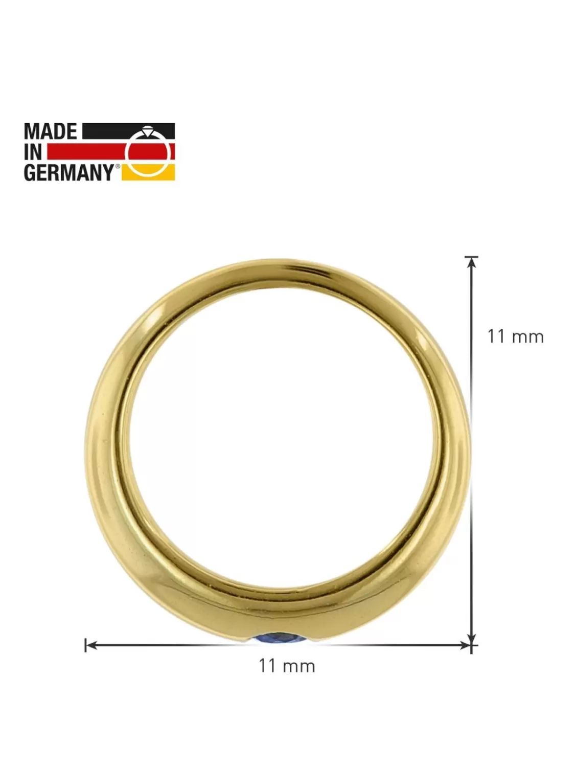 trendor Taufring Mit Saphir Gold 585 An Goldplattierter Kette 40/38 Cm | Kinderschmuck