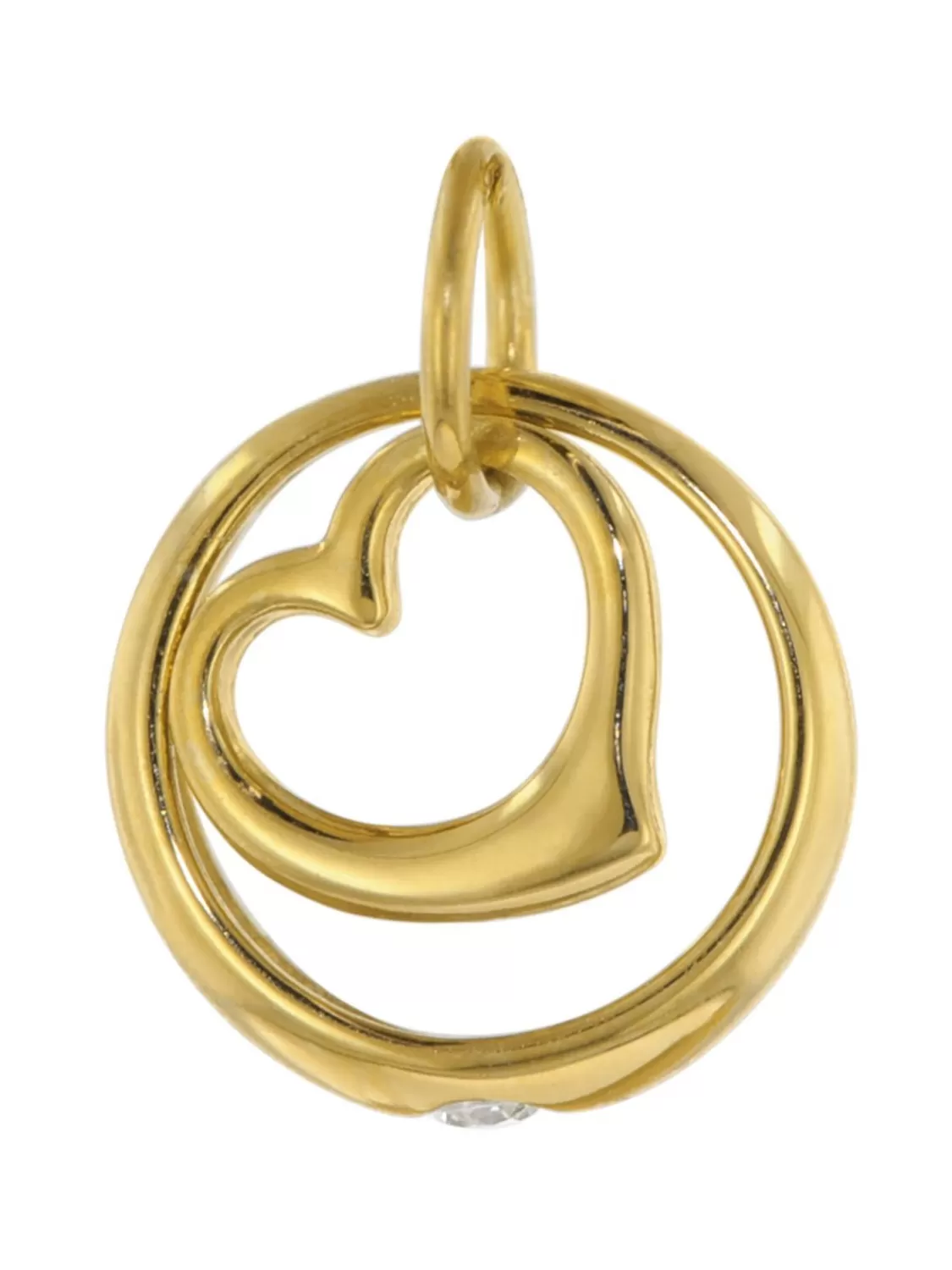 trendor Taufring Mit Zirkonia Und Herz Gold 585 / 14K | Kinderschmuck