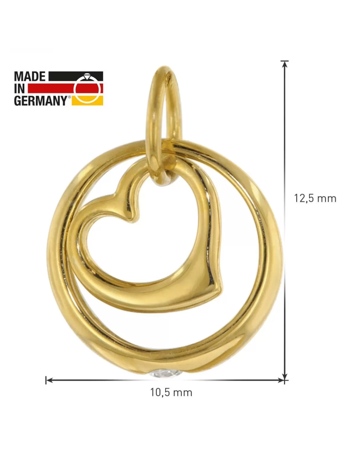 trendor Taufring Mit Zirkonia Und Herz Gold 585 / 14K | Kinderschmuck