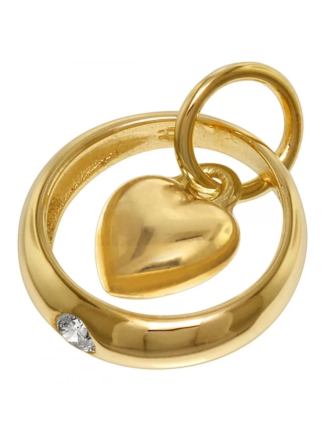 trendor Taufring Mit Zirkonia Und Herzchen Gold 585 / 14K | Kinderschmuck