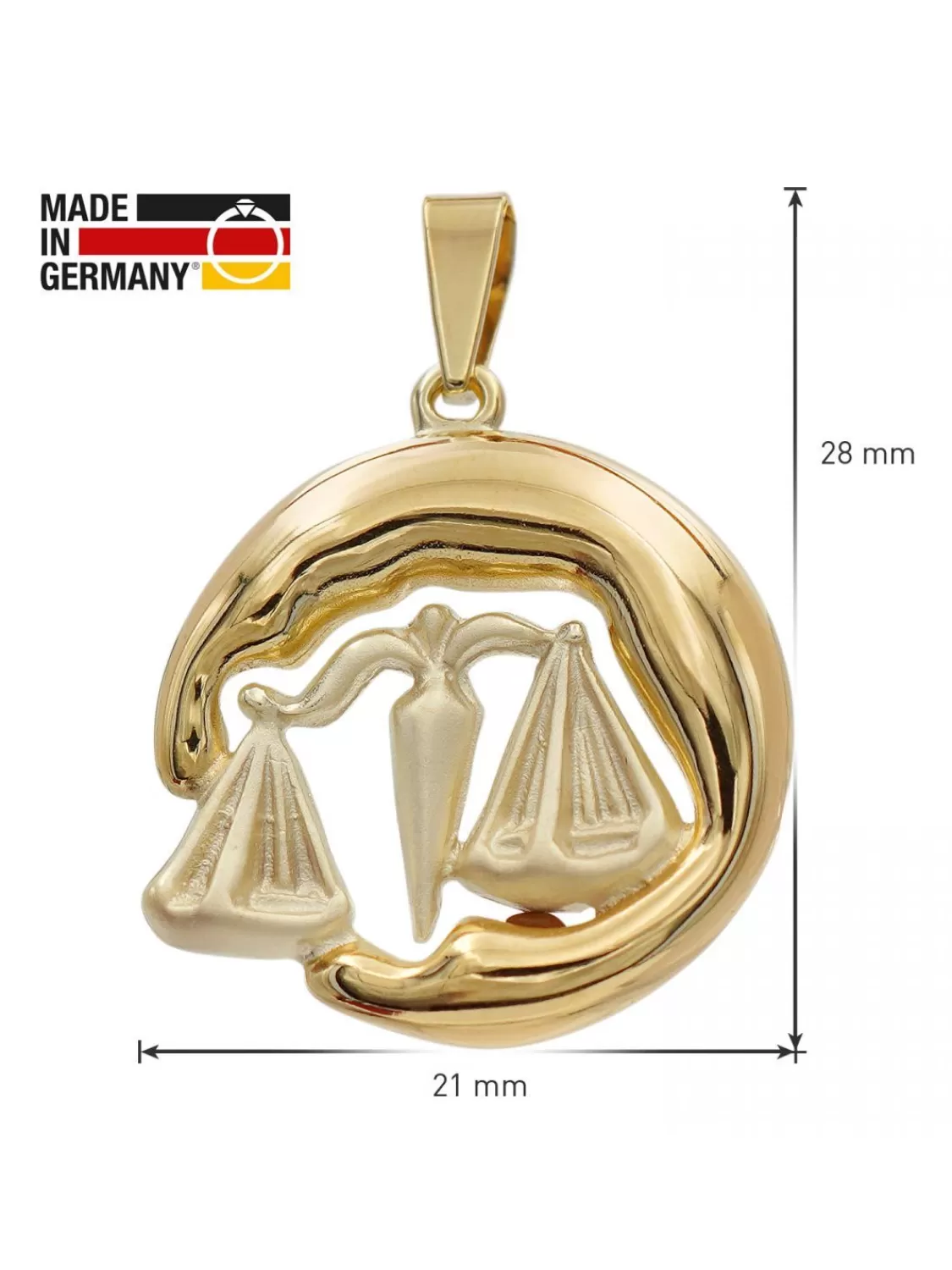 trendor Waage Sternzeichen Anhanger Gold 333 (8 Karat) O 21 Mm | Herrenschmuck
