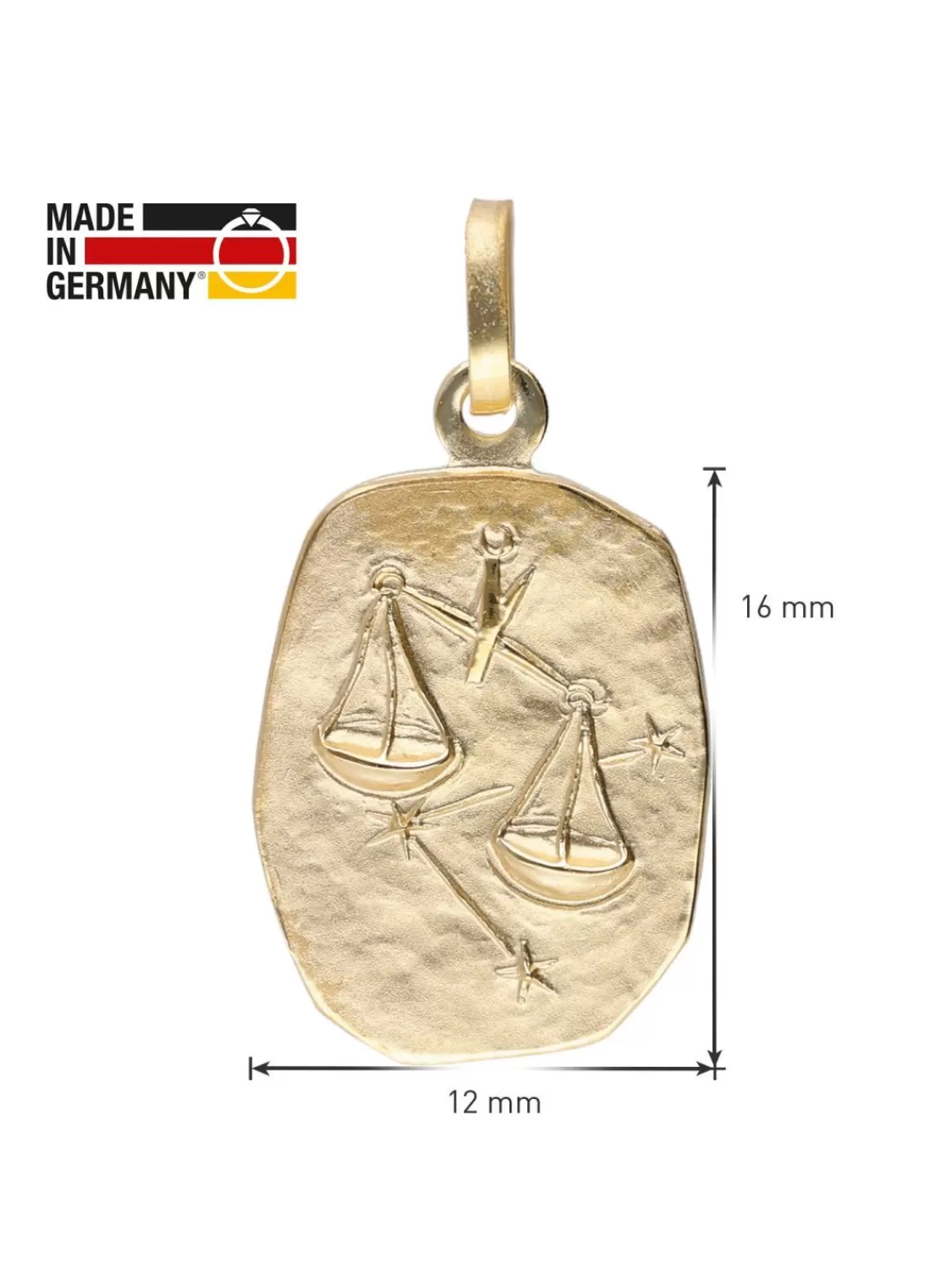 trendor Waage Sternzeichen Gold 333 / 8K Mit Vergoldeter Silberkette | Herrenschmuck