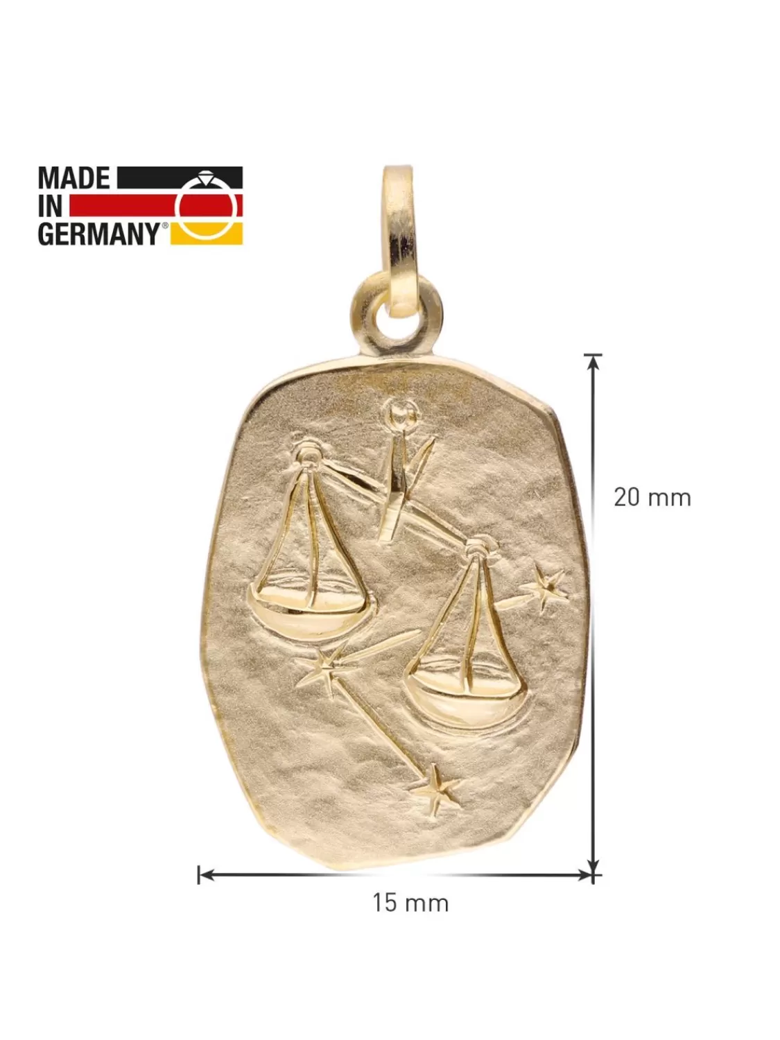 trendor Waage Sternzeichen Gold 333 / 8K Mit Vergoldeter Silberkette | Herrenschmuck