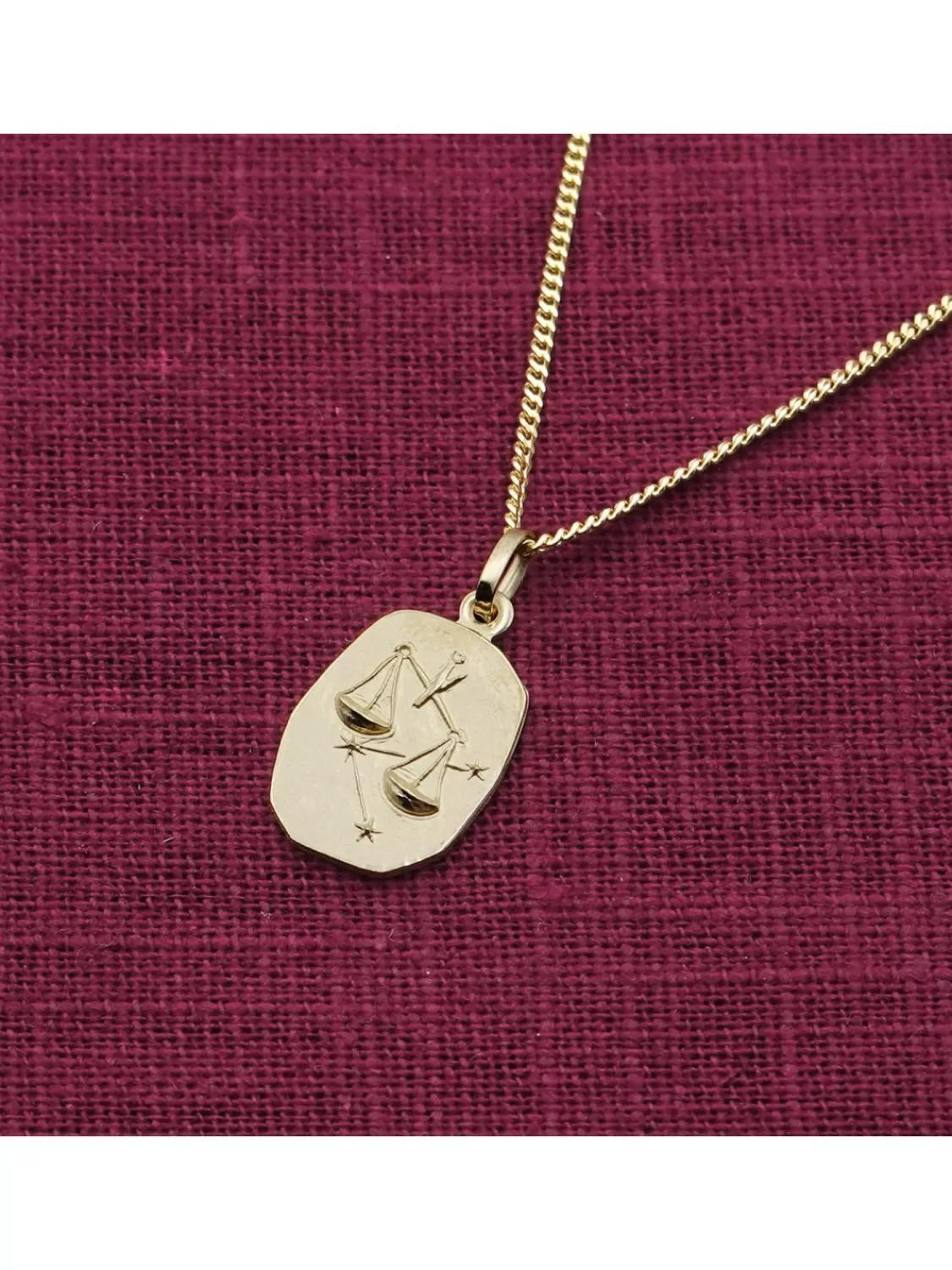 trendor Waage Sternzeichen Gold 585 / 14K Mit Vergoldeter Silberkette | Herrenschmuck