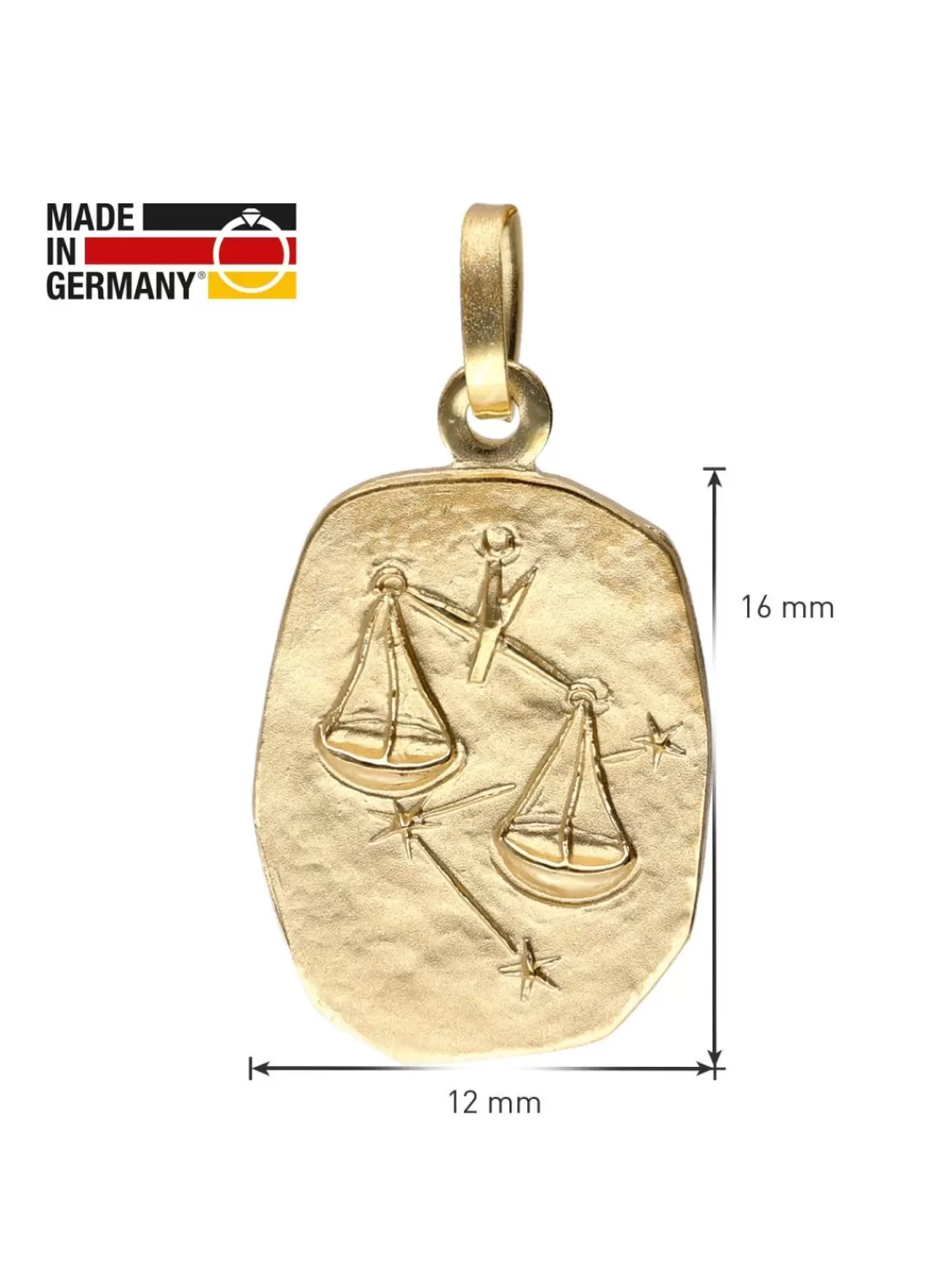 trendor Waage Sternzeichen Gold 585 / 14K Mit Vergoldeter Silberkette | Herrenschmuck