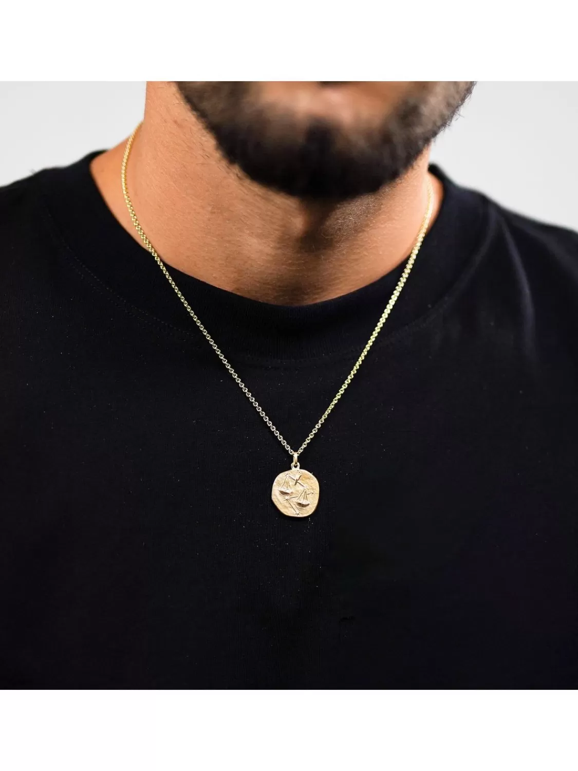trendor Waage Sternzeichen O 20 Mm Herren-Halskette Gold Auf Silber | Herrenschmuck