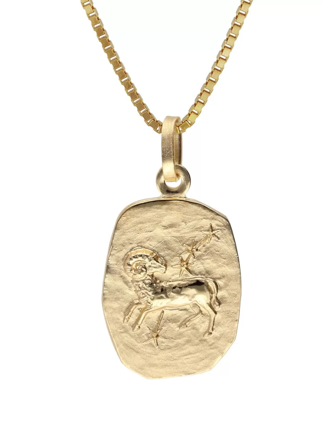 trendor Widder Sternzeichen Gold 333 / 8K Mit Vergoldeter Silberkette | Herrenschmuck