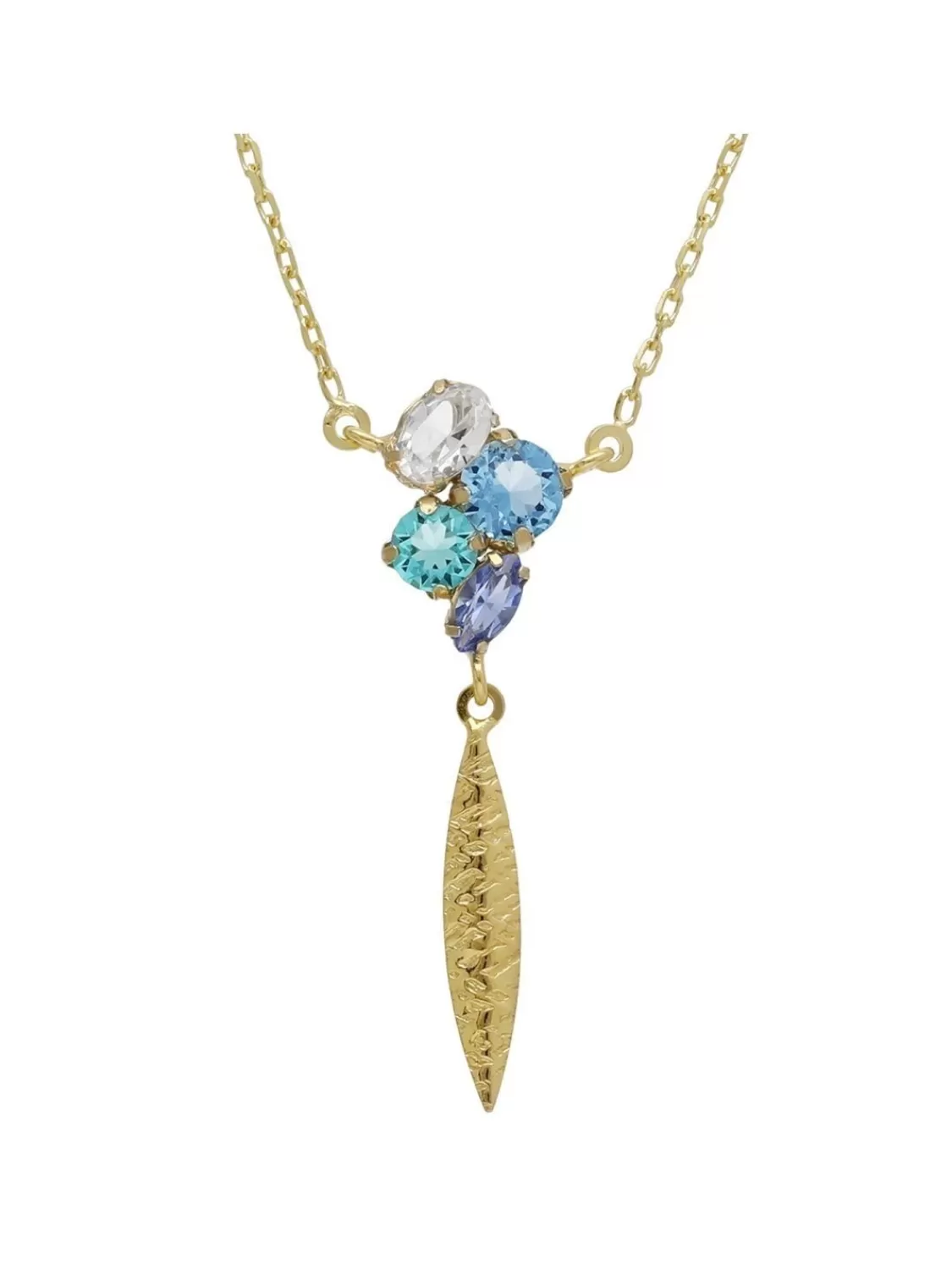 Victoria Cruz Damen-Kette Lisbon Goldfarben Blautone | Damenschmuck