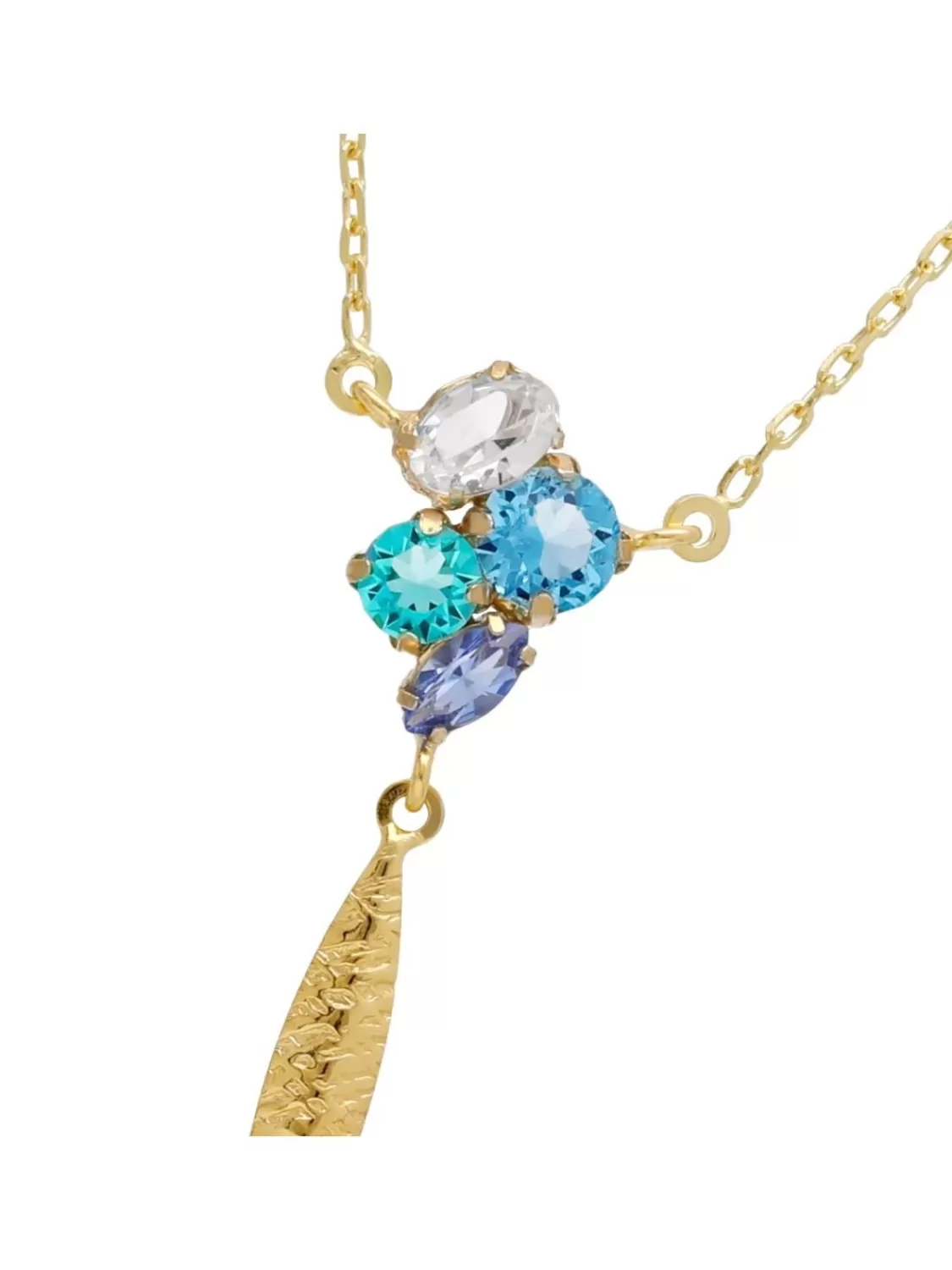 Victoria Cruz Damen-Kette Lisbon Goldfarben Blautone | Damenschmuck