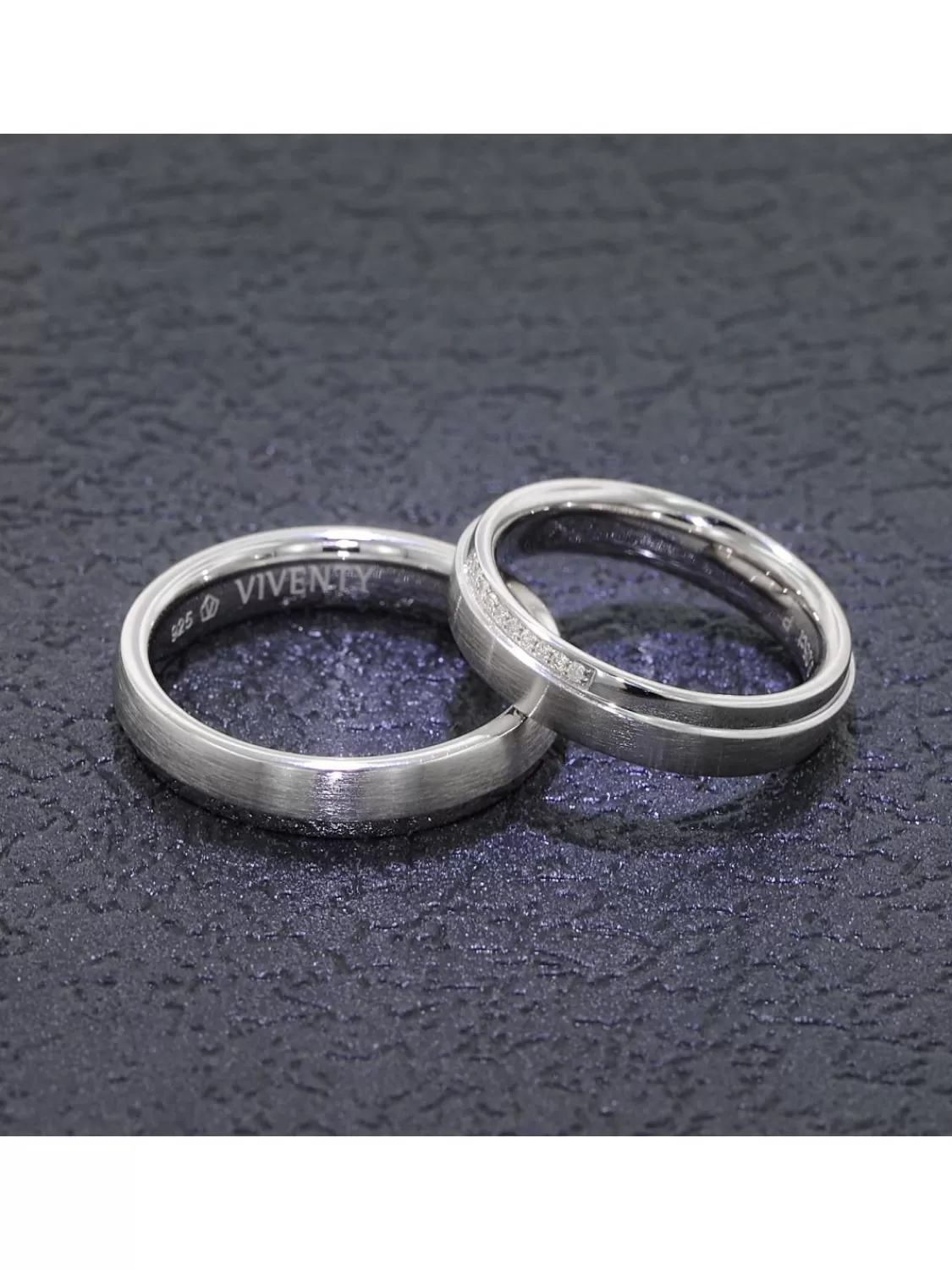Viventy Partnerringe Paar 925 Silber Diamanten | Herrenschmuck
